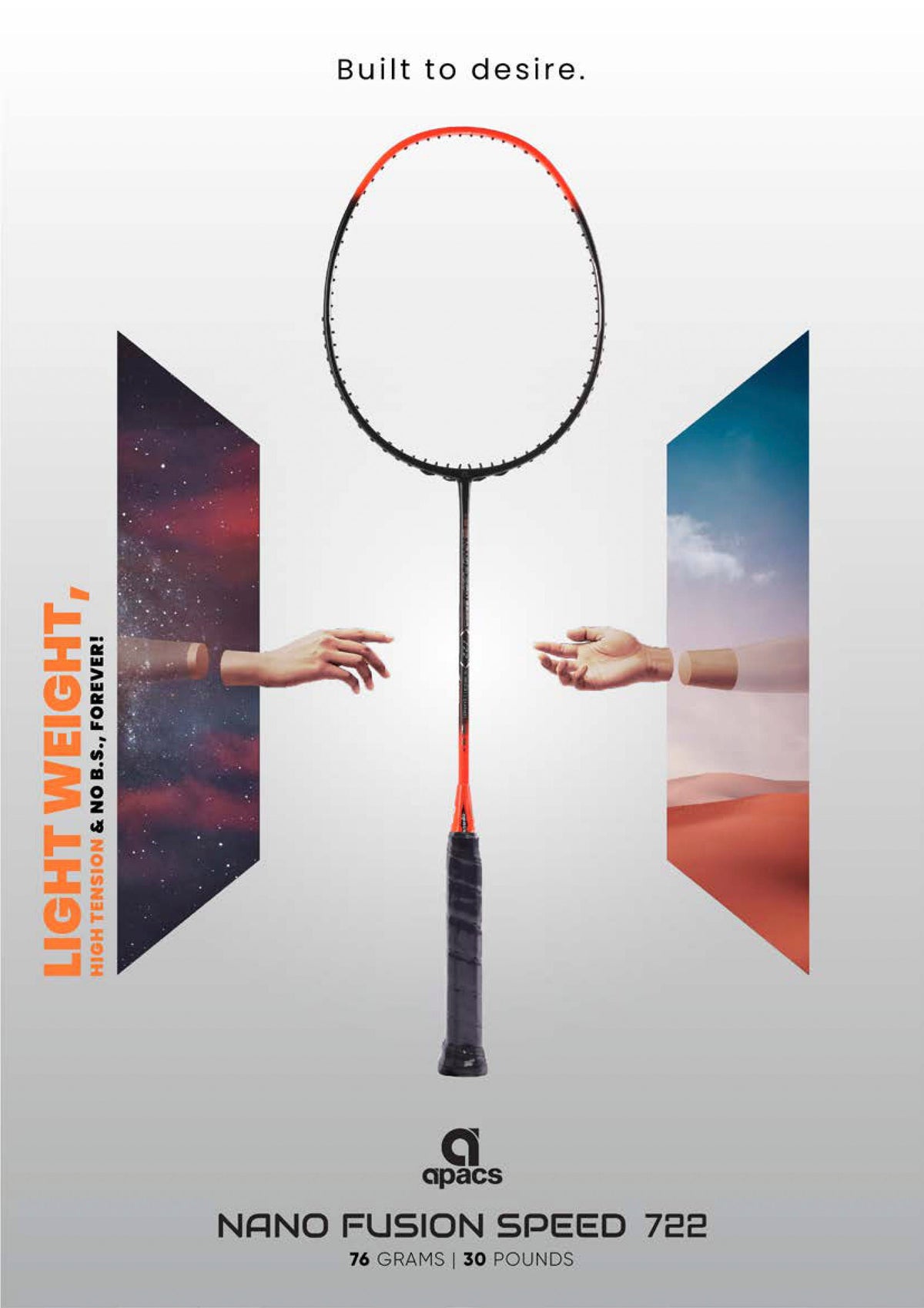 APACS NANO FUSION 722 BADMINTION RACKET